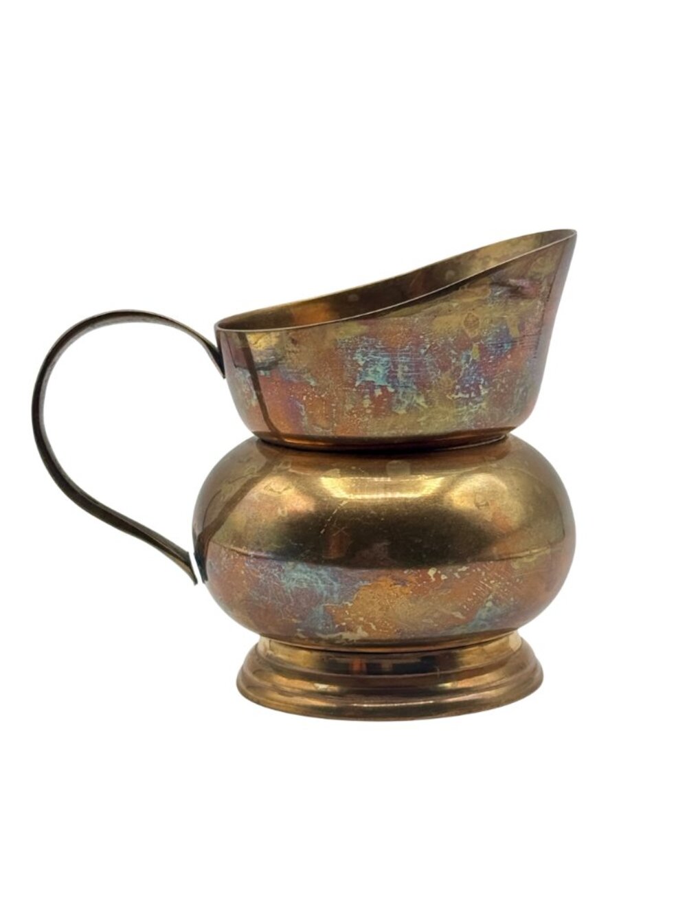 Vintage Hudson Bay Brass Pitcher 4.5" Tall Etched Beaver Design 1970s Decorative - Picture 2 of 11